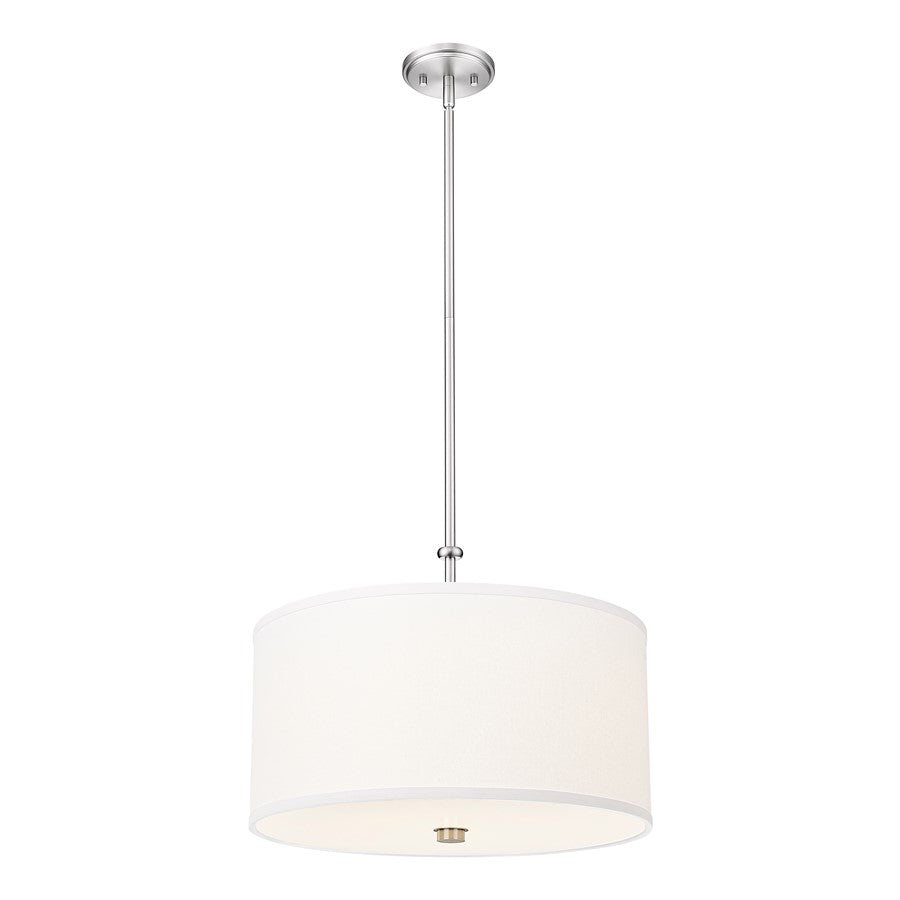 Z-Lite Linden 1 Light 18" Pendant, Brushed Nickel/White - 1962P18-BN-LED