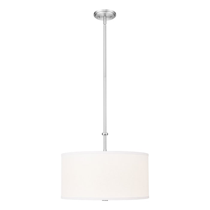 Z-Lite Linden 1 Light 18" Pendant, Brushed Nickel/White