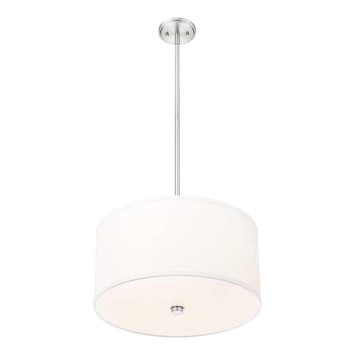 Z-Lite Linden 1 Light 18" Pendant, Brushed Nickel/White