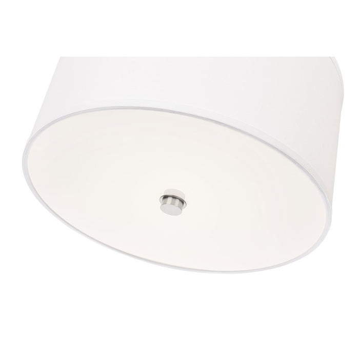 Z-Lite Linden 1 Light 18" Pendant, Brushed Nickel/White