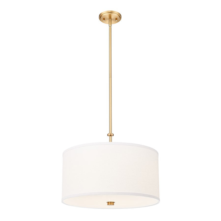 Z-Lite Linden 1 Light 18" Pendant, Modern Gold/White - 1962P18-MGLD-LED