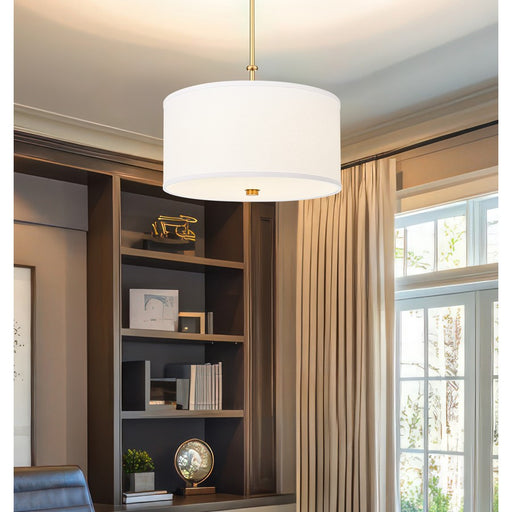 Z-Lite Linden 1 Light 18" Pendant, Modern Gold/White