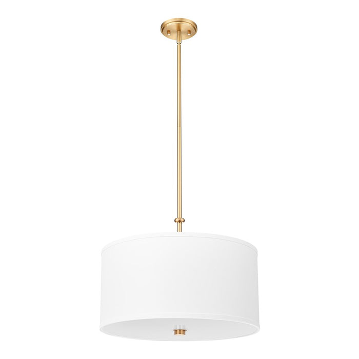 Z-Lite Linden 1 Light 18" Pendant, Modern Gold/White
