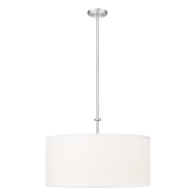 Z-Lite Linden 1 Light 24" Pendant, Brushed Nickel/White