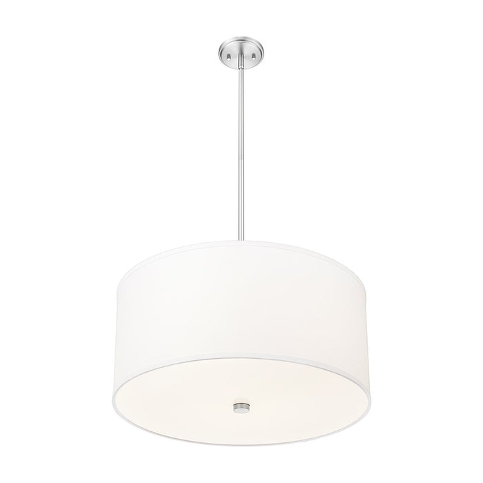 Z-Lite Linden 1 Light 24" Pendant, Brushed Nickel/White