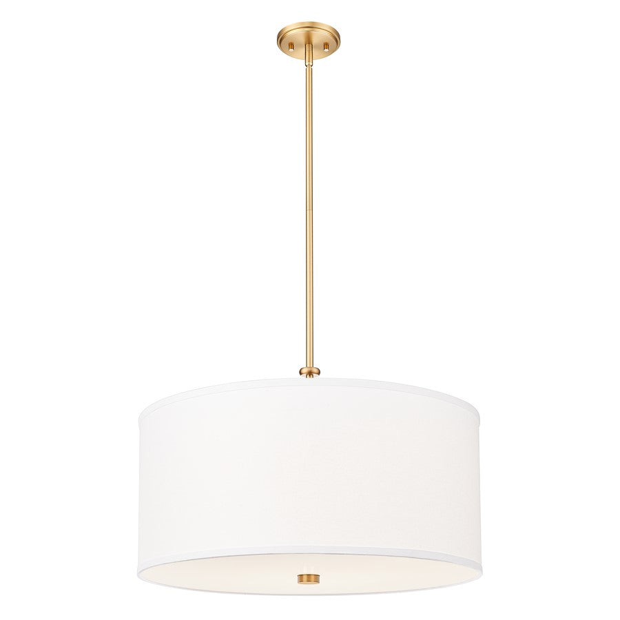 Z-Lite Linden 1 Light 24" Pendant, Modern Gold/White - 1962P24-MGLD-LED