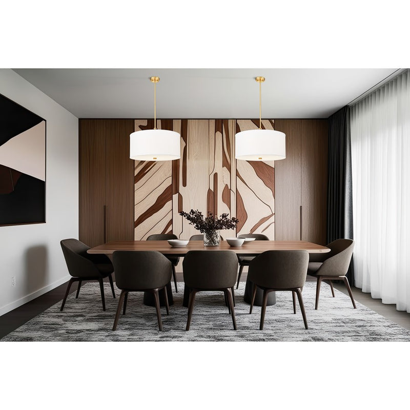 Z-Lite Linden 1 Light 24" Pendant, Modern Gold/White