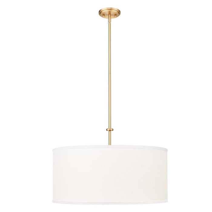 Z-Lite Linden 1 Light 24" Pendant, Modern Gold/White