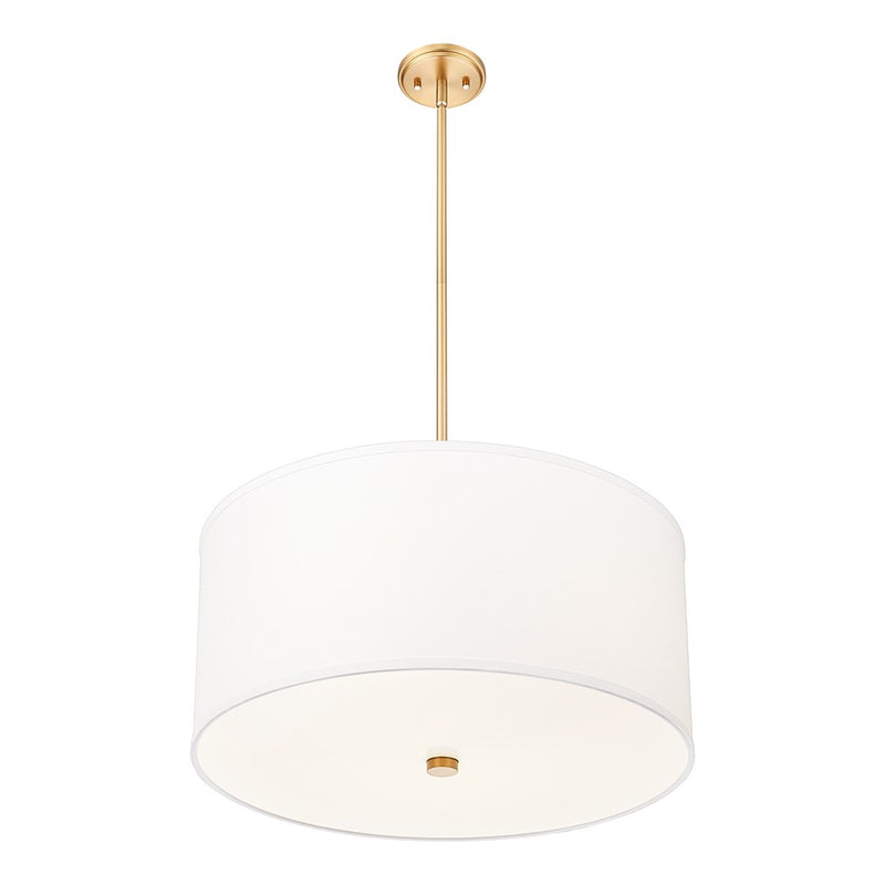Z-Lite Linden 1 Light 24" Pendant, Modern Gold/White