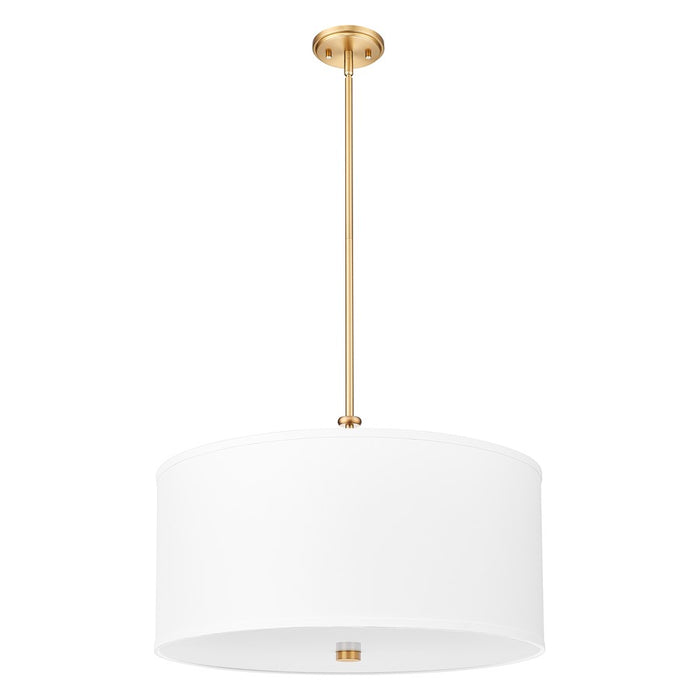 Z-Lite Linden 1 Light 24" Pendant, Modern Gold/White