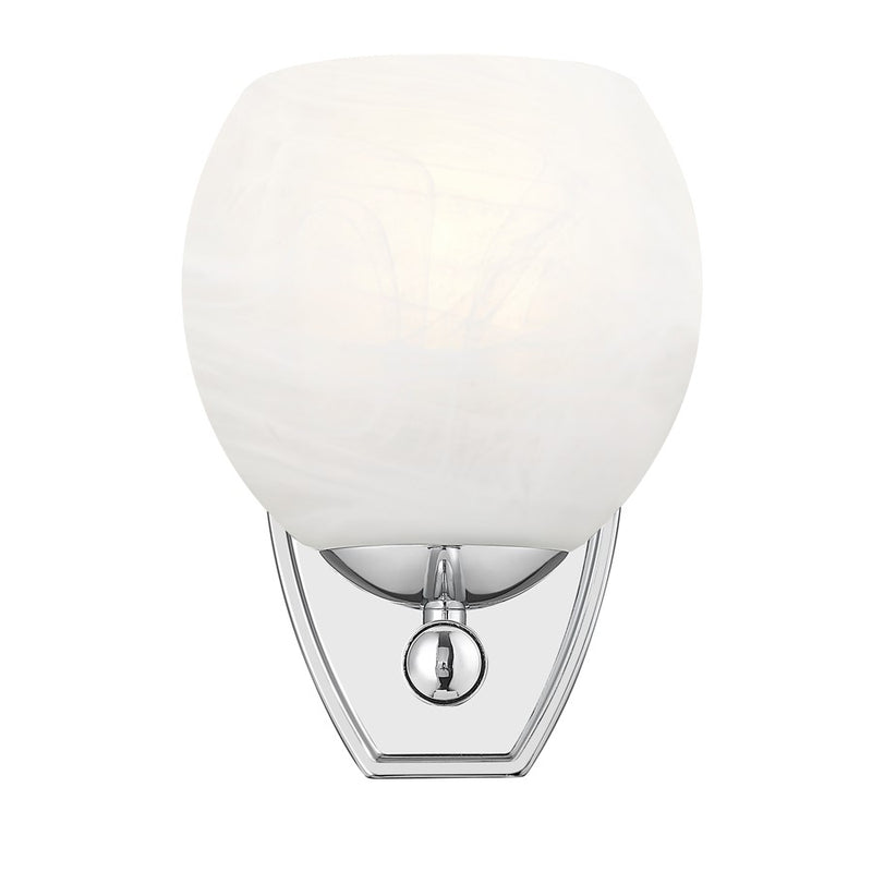 Z-Lite Colette 1 Light Wall Sconce, Chrome /Feathered White
