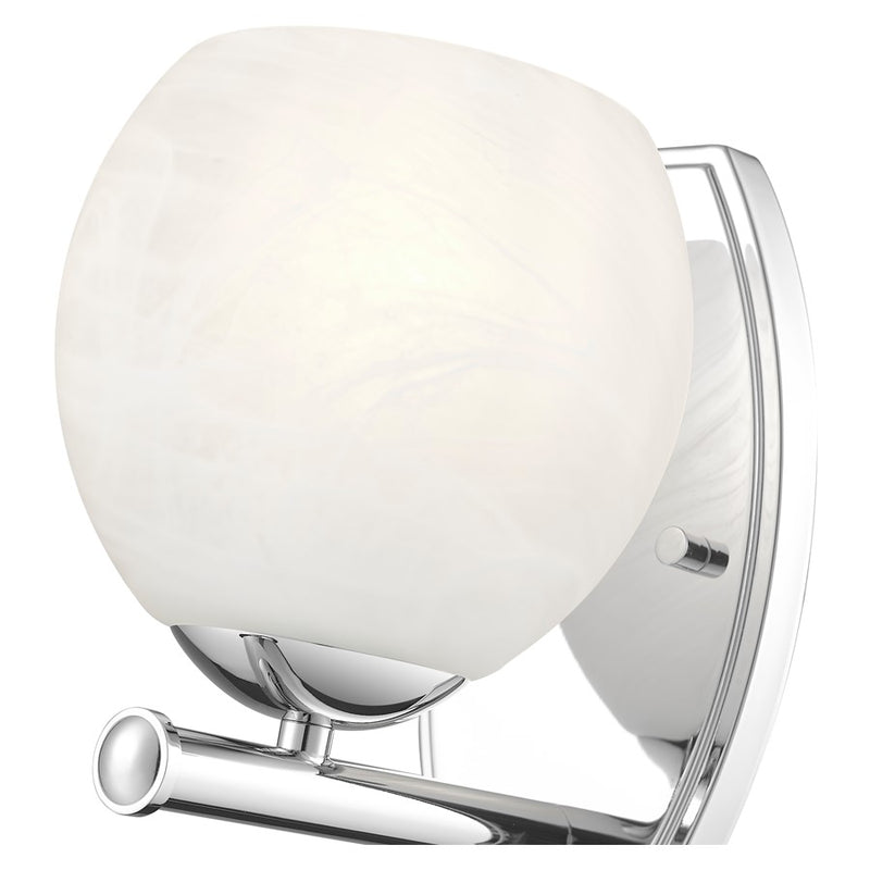Z-Lite Colette 1 Light Wall Sconce, Chrome /Feathered White