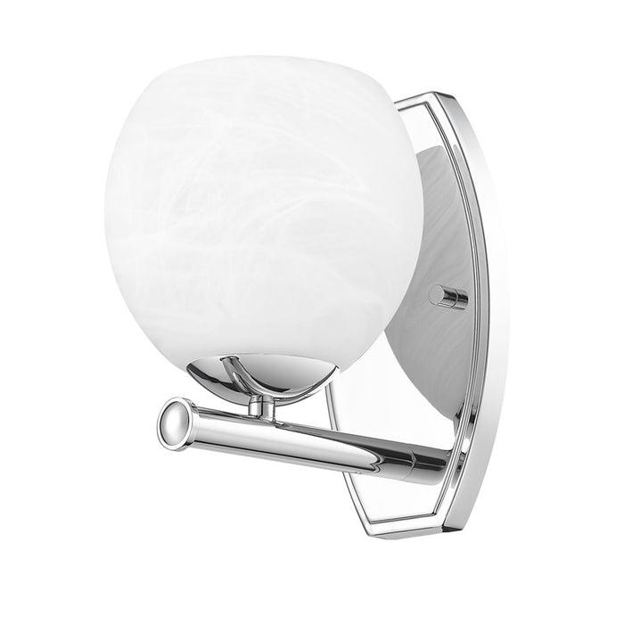 Z-Lite Colette 1 Light Wall Sconce, Chrome /Feathered White