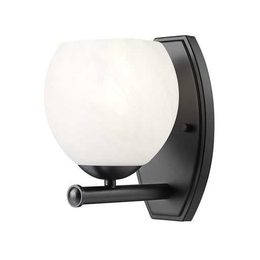 Z-Lite Colette 1 Light Wall Sconce, Matte Black/Feathered White - 1963-1S-MB
