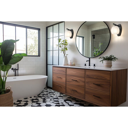 Z-Lite Colette 1 Light Wall Sconce, Matte Black/Feathered White