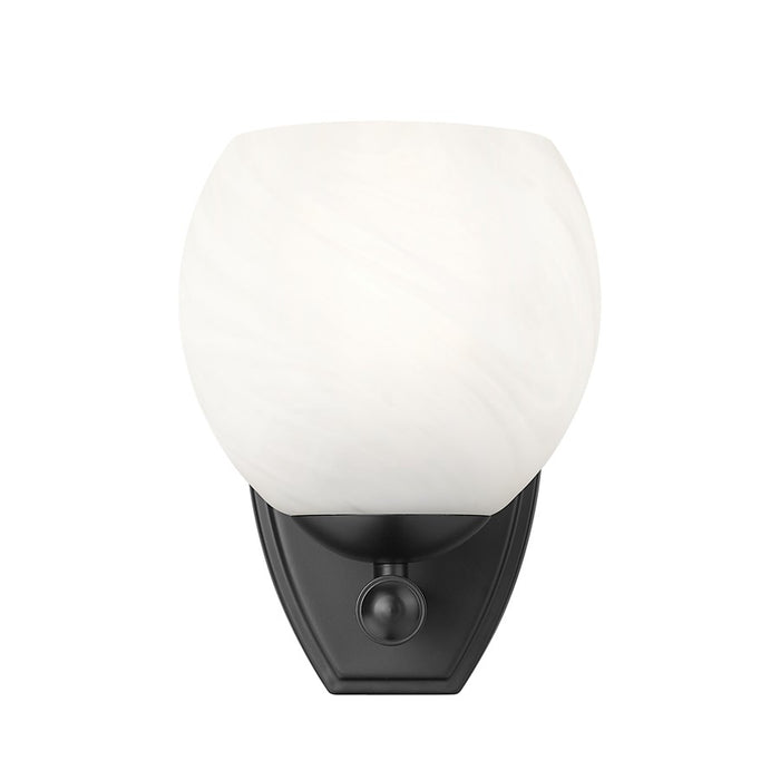 Z-Lite Colette 1 Light Wall Sconce, Matte Black/Feathered White