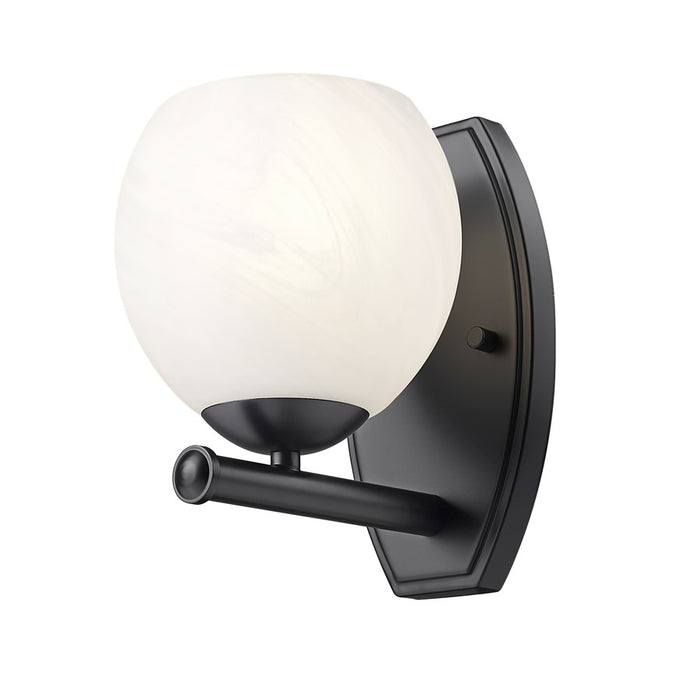 Z-Lite Colette 1 Light Wall Sconce, Matte Black/Feathered White