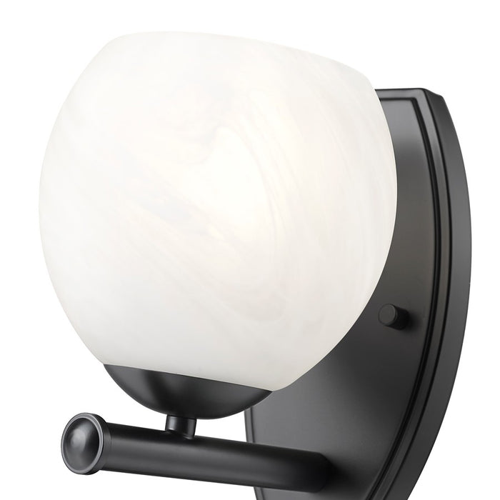 Z-Lite Colette 1 Light Wall Sconce, Matte Black/Feathered White