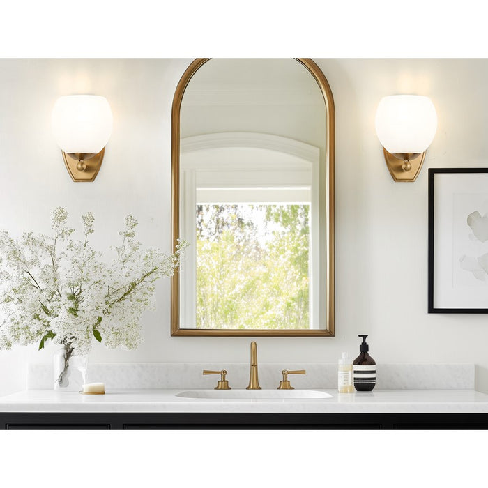 Z-Lite Colette 1 Light Wall Sconce, Modern Gold/Feathered White