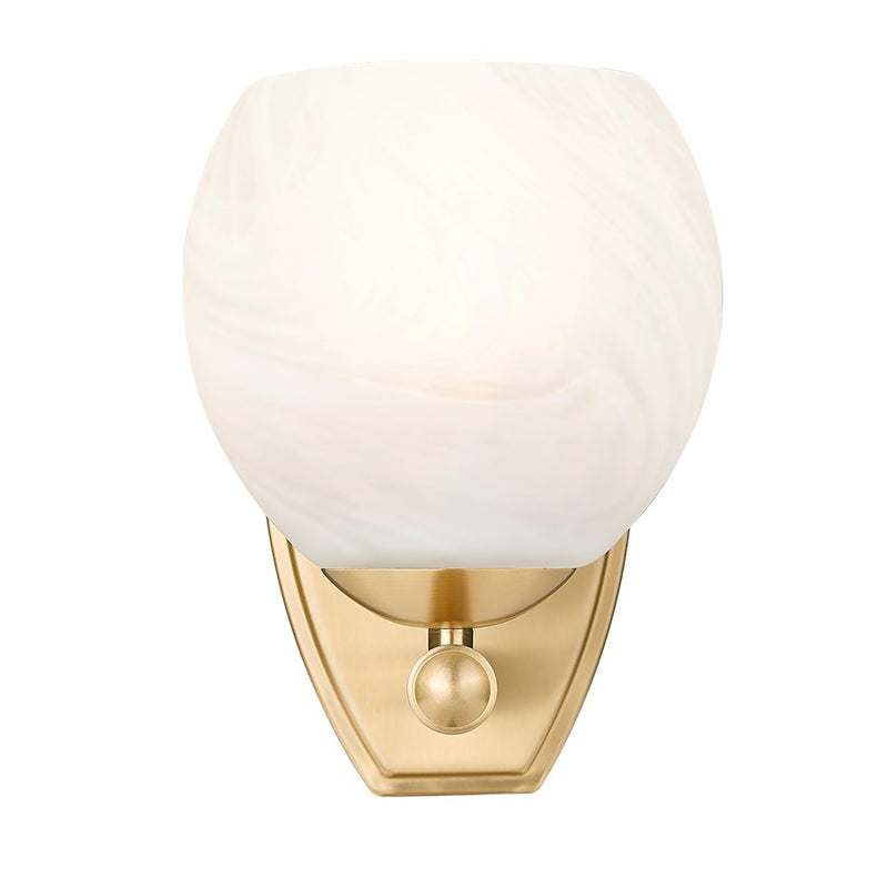 Z-Lite Colette 1 Light Wall Sconce, Modern Gold/Feathered White