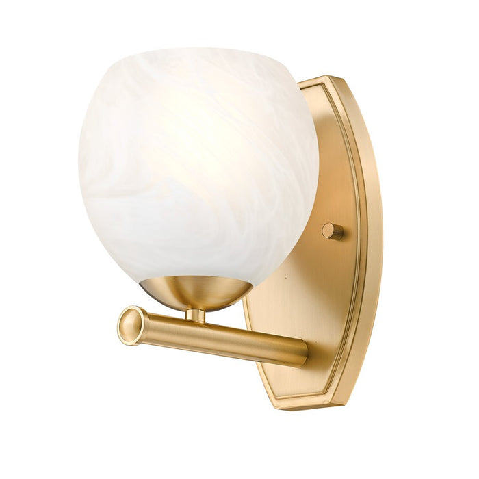 Z-Lite Colette 1 Light Wall Sconce, Modern Gold/Feathered White