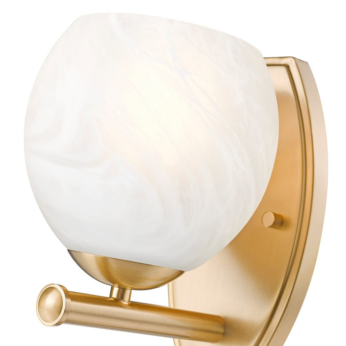 Z-Lite Colette 1 Light Wall Sconce, Modern Gold/Feathered White