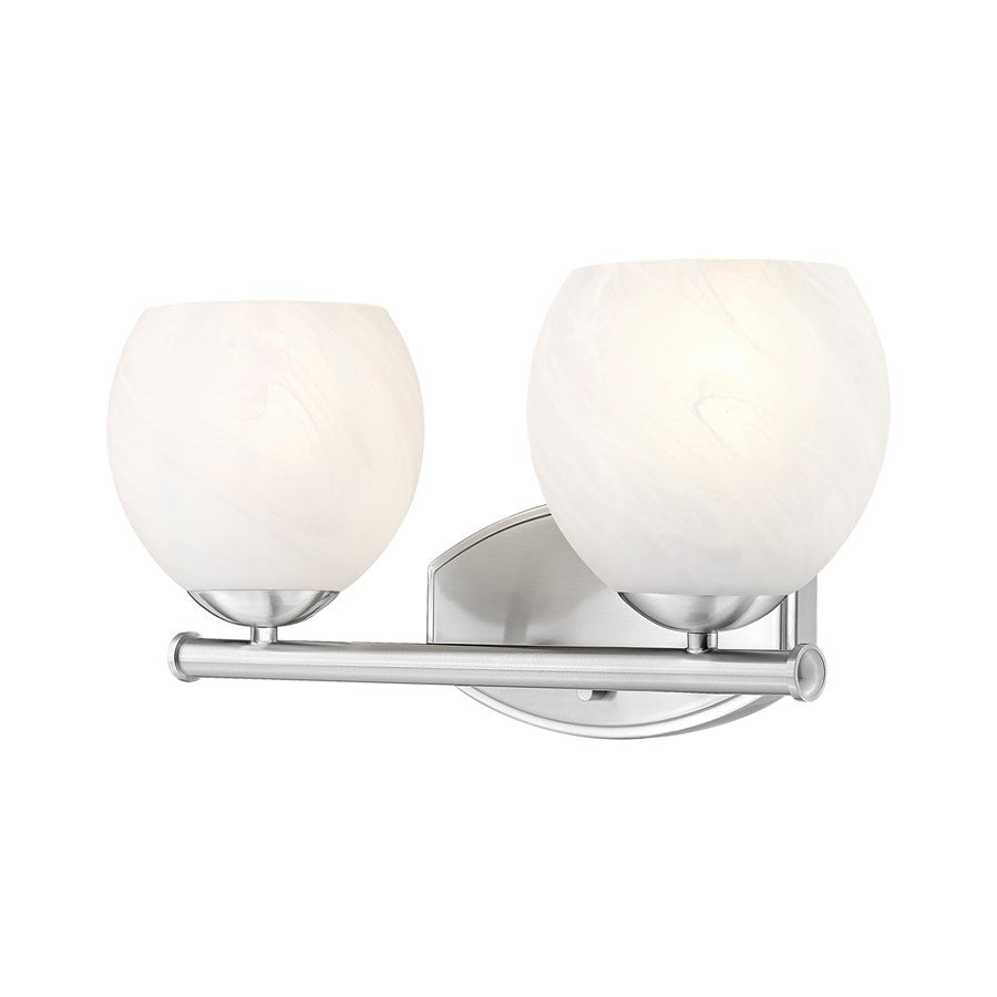Z-Lite Colette 2 Light Vanity, Brushed Nickel/Feathered White - 1963-2V-BN