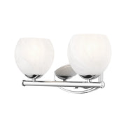 Z-Lite Colette 2 Light Vanity, Chrome /Feathered White - 1963-2V-CH