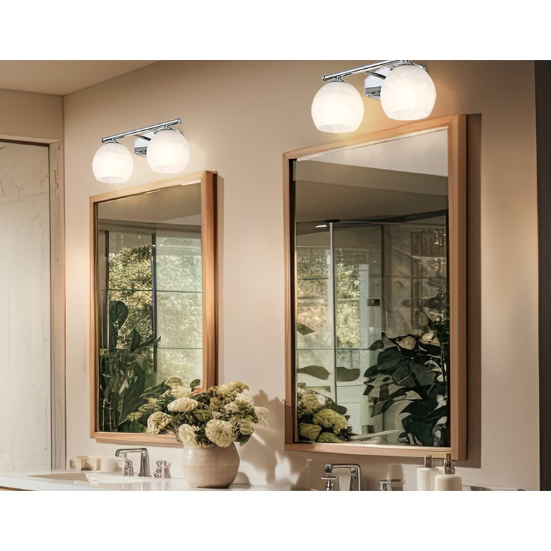 Z-Lite Colette 2 Light Vanity, Chrome /Feathered White