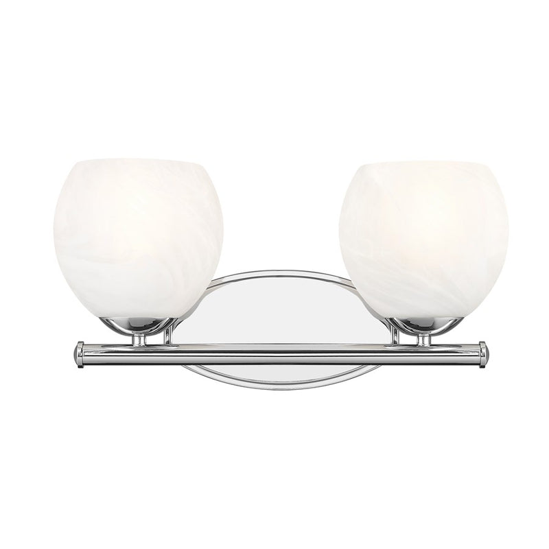 Z-Lite Colette 2 Light Vanity, Chrome /Feathered White