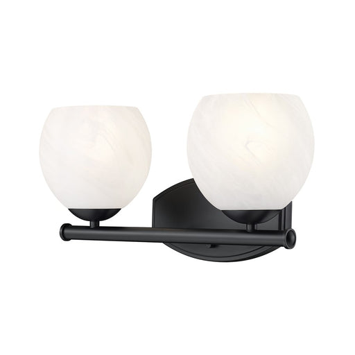 Z-Lite Colette 2 Light Vanity, Matte Black/Feathered White - 1963-2V-MB