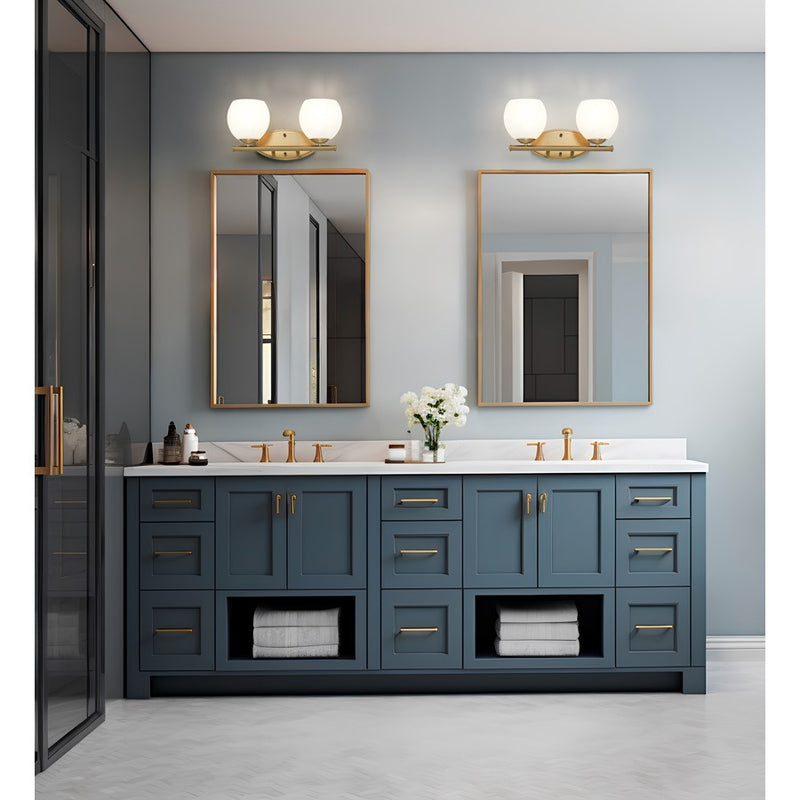 Z-Lite Colette 2 Light Vanity, Modern Gold/Feathered White