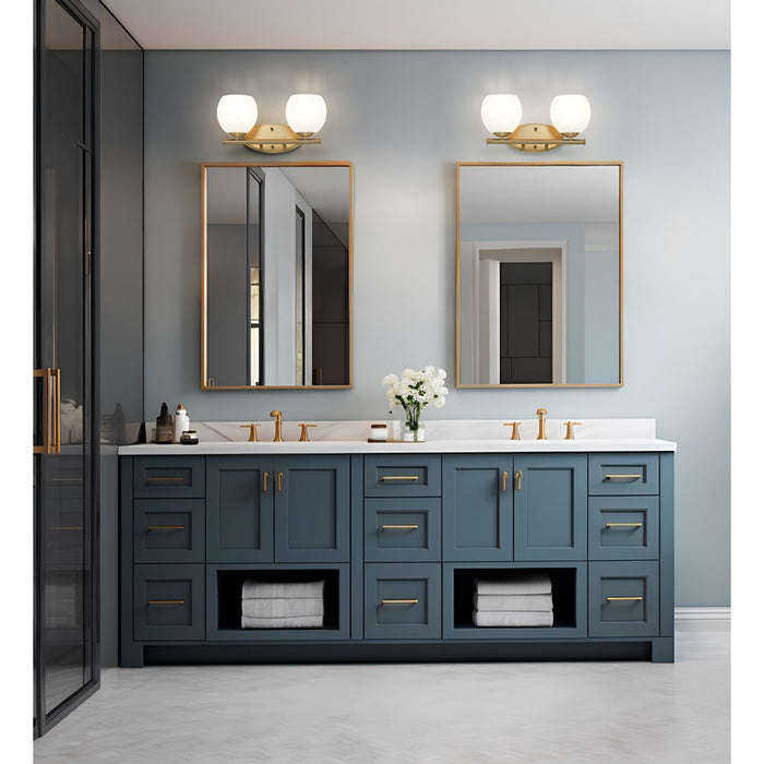 Z-Lite Colette 2 Light Vanity, Modern Gold/Feathered White