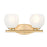 Z-Lite Colette 2 Light Vanity, Modern Gold/Feathered White
