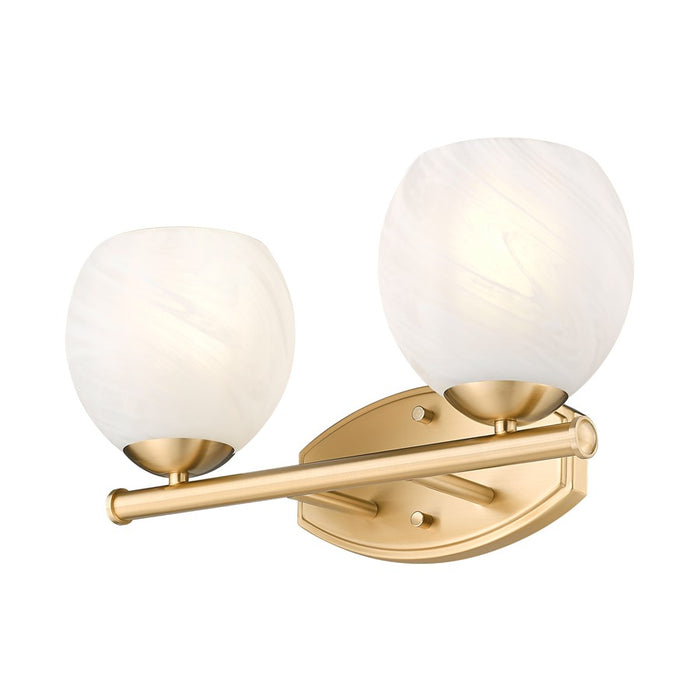 Z-Lite Colette 2 Light Vanity, Modern Gold/Feathered White