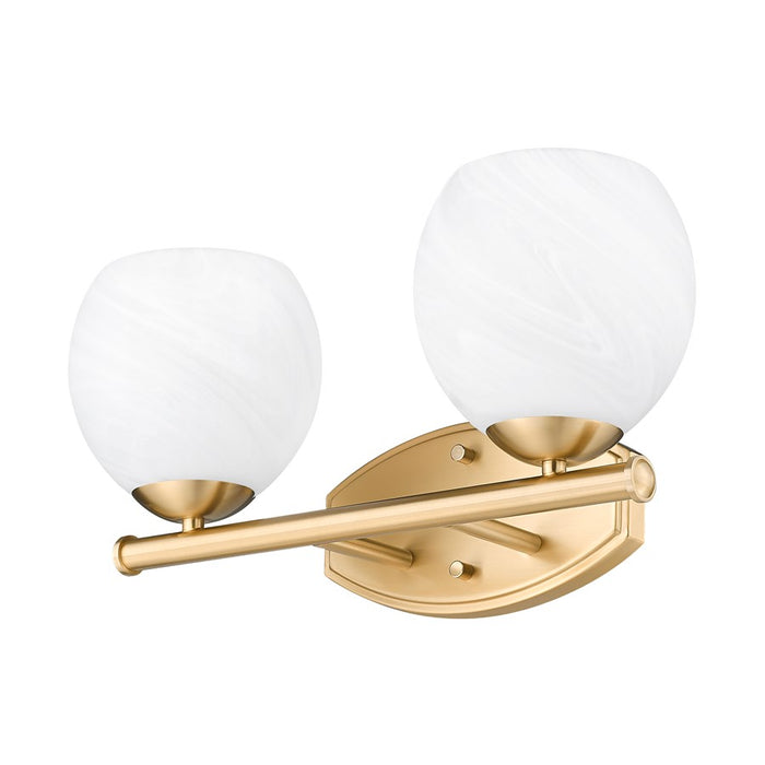 Z-Lite Colette 2 Light Vanity, Modern Gold/Feathered White