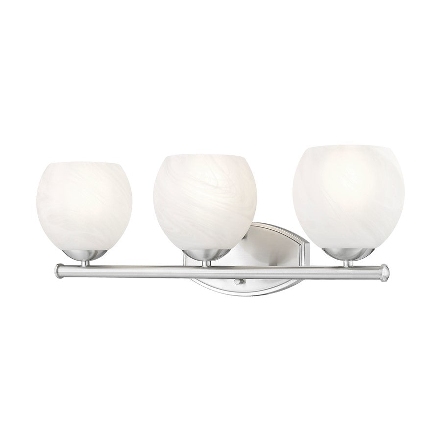 Z-Lite Colette 3 Light Vanity, Brushed Nickel/Feathered White - 1963-3V-BN