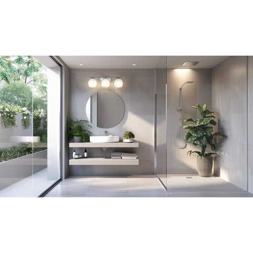 Z-Lite Colette 3 Light Vanity, Brushed Nickel/Feathered White