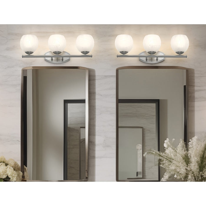 Z-Lite Colette 3 Light Vanity, Brushed Nickel/Feathered White