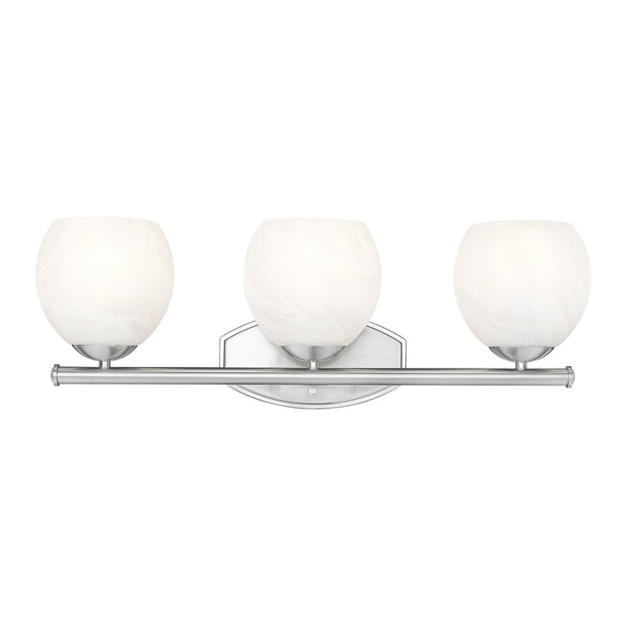 Z-Lite Colette 3 Light Vanity, Brushed Nickel/Feathered White