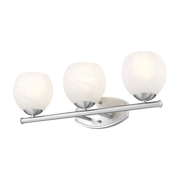 Z-Lite Colette 3 Light Vanity, Brushed Nickel/Feathered White