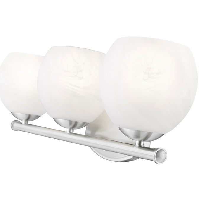 Z-Lite Colette 3 Light Vanity, Brushed Nickel/Feathered White