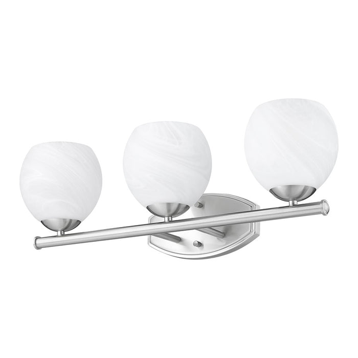 Z-Lite Colette 3 Light Vanity, Brushed Nickel/Feathered White
