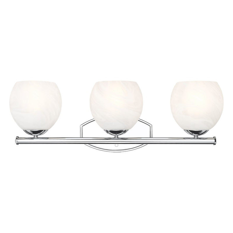 Z-Lite Colette 3 Light Vanity, Chrome /Feathered White