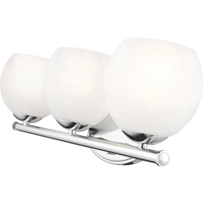 Z-Lite Colette 3 Light Vanity, Chrome /Feathered White