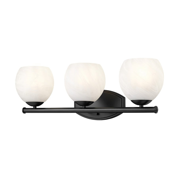 Z-Lite Colette 3 Light Vanity, Matte Black/Feathered White - 1963-3V-MB