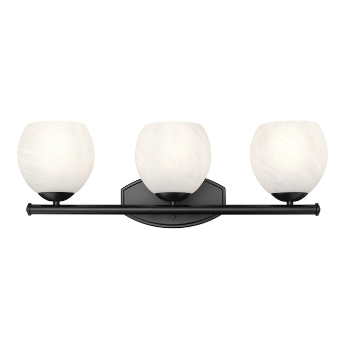 Z-Lite Colette 3 Light Vanity, Matte Black/Feathered White
