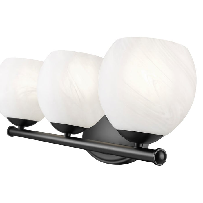 Z-Lite Colette 3 Light Vanity, Matte Black/Feathered White