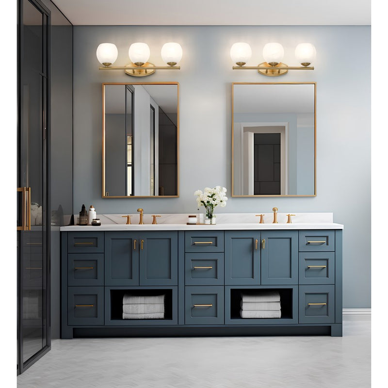 Z-Lite Colette 3 Light Vanity, Modern Gold/Feathered White