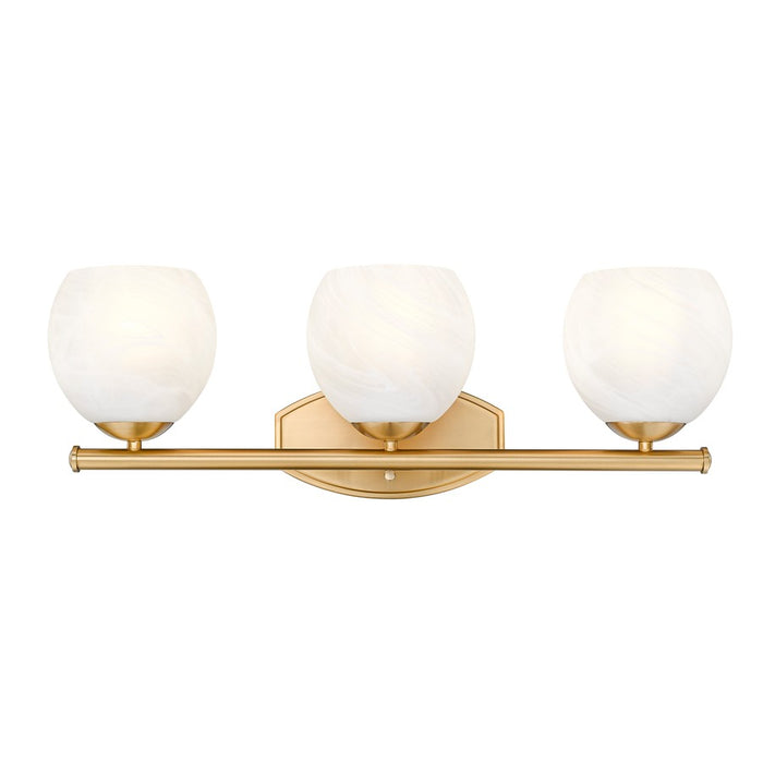 Z-Lite Colette 3 Light Vanity, Modern Gold/Feathered White